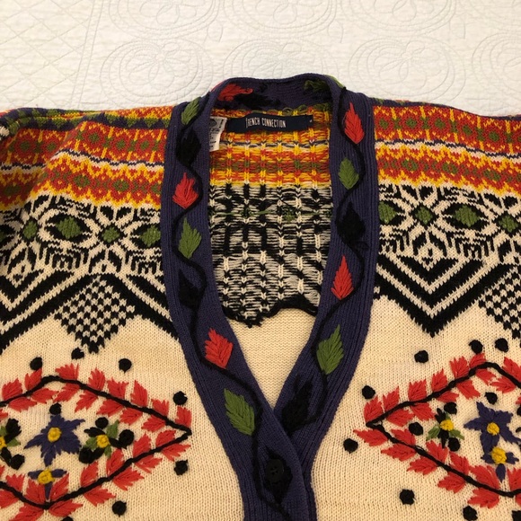 Vintage French Connection wool cardigan sweater. Size medium. - Picture 2 of 10
